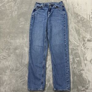 American Eagle Jeans Womens 2 Long Blue Mom Jean Medium Wash Denim Preppy Casual